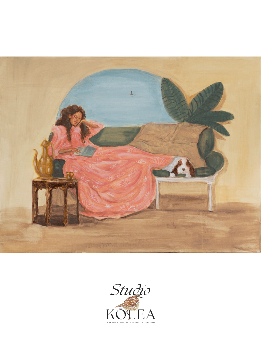 Resting in Mu‘umu‘u — Pink Dreams (Original Painting)