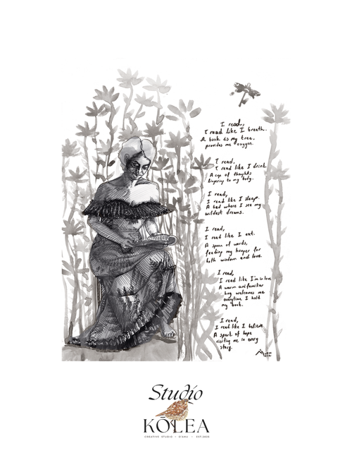 Mu‘umu‘u and a Poem (Original Painting and Poem)