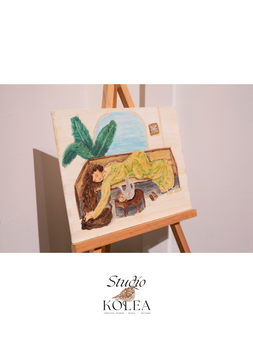 Resting in Mu‘umu‘u — Afternoon Chai (Original Painting)