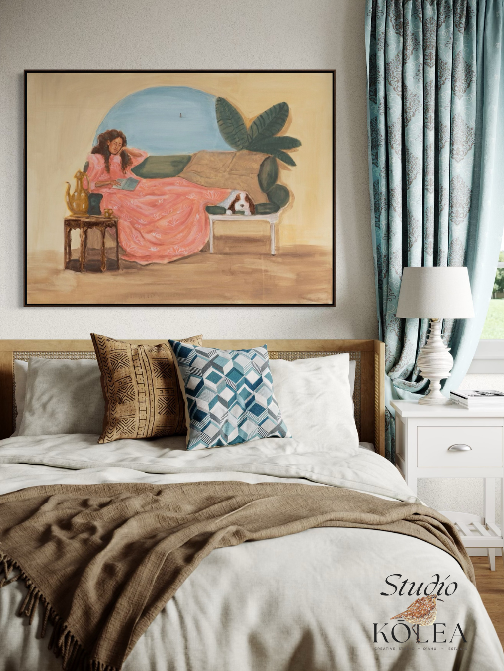 Resting in Mu‘umu‘u — Pink Dreams (Original Painting)