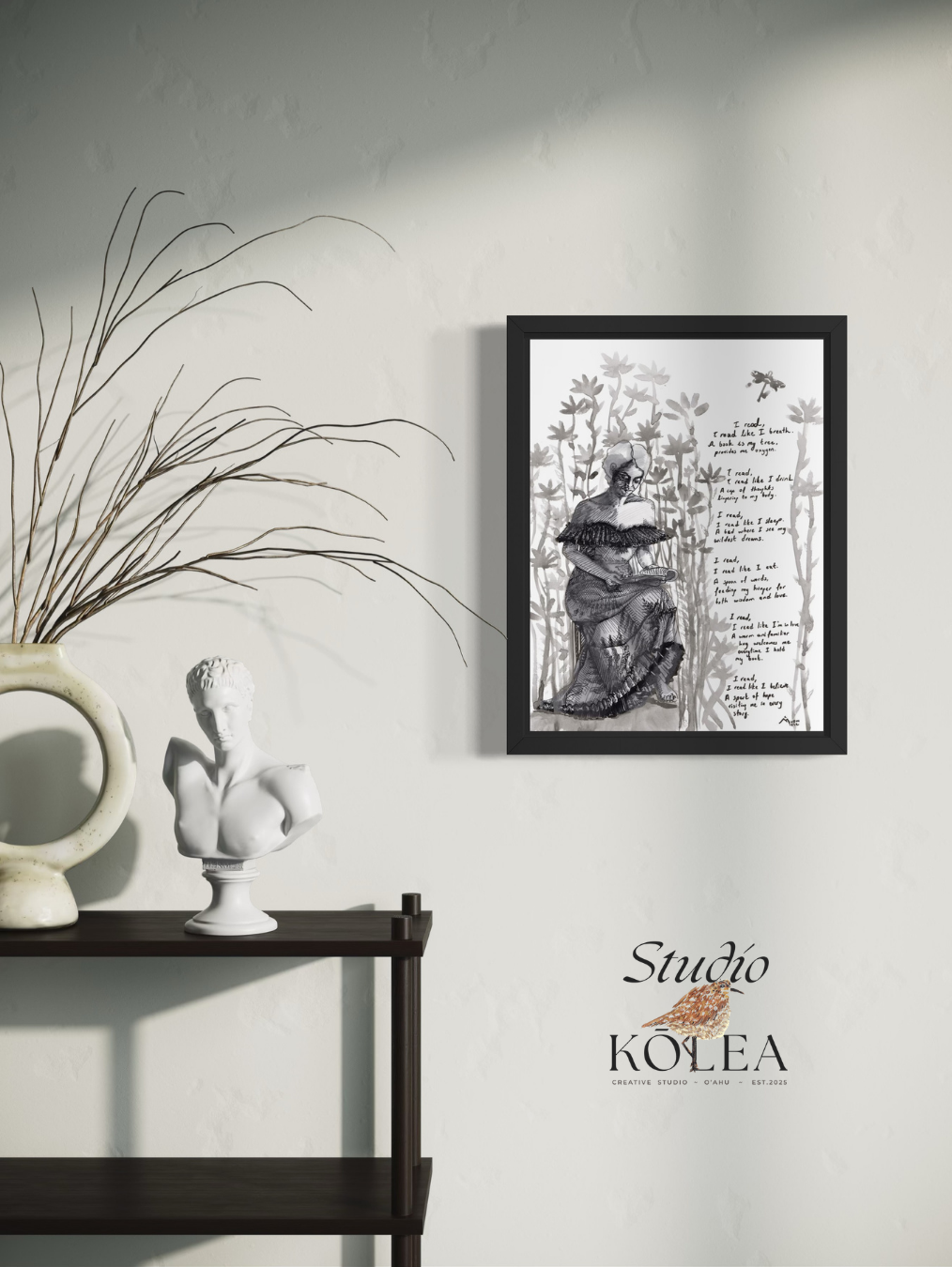 Mu‘umu‘u and a Poem (Original Painting and Poem)