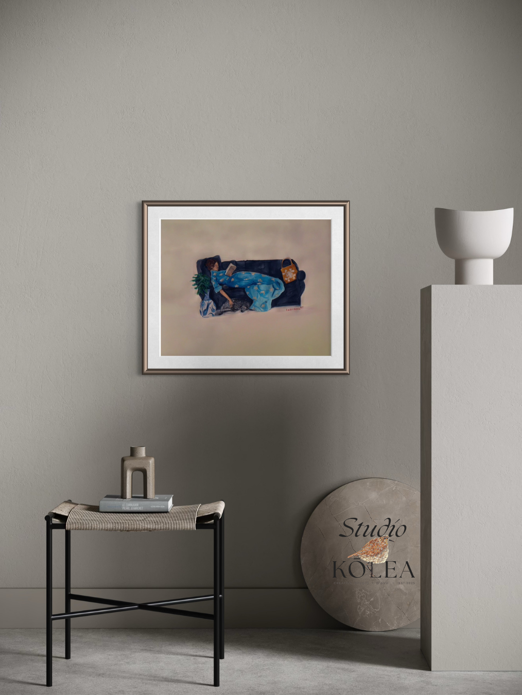 Resting in Mu‘umu‘u — Feeling Blessed (Original Painting)_ Framed