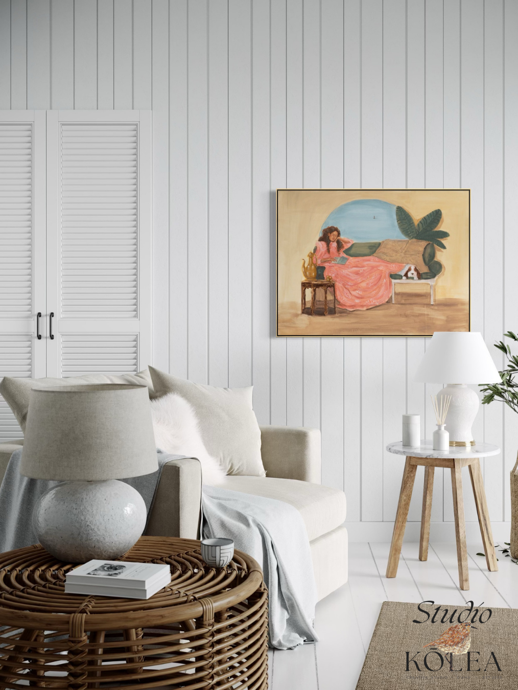 Resting in Mu‘umu‘u — Pink Dreams (Original Painting)