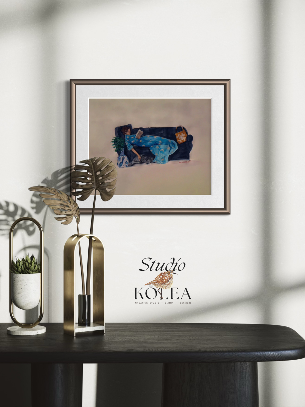 Resting in Mu‘umu‘u — Feeling Blessed (Original Painting)_ Framed