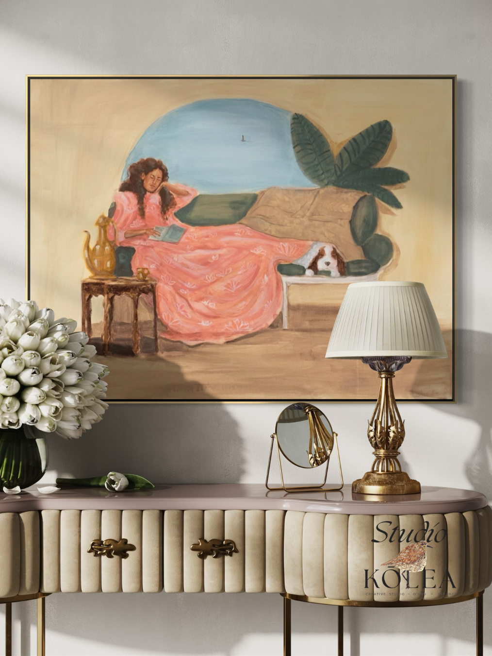 Resting in Mu‘umu‘u — Pink Dreams (Original Painting)