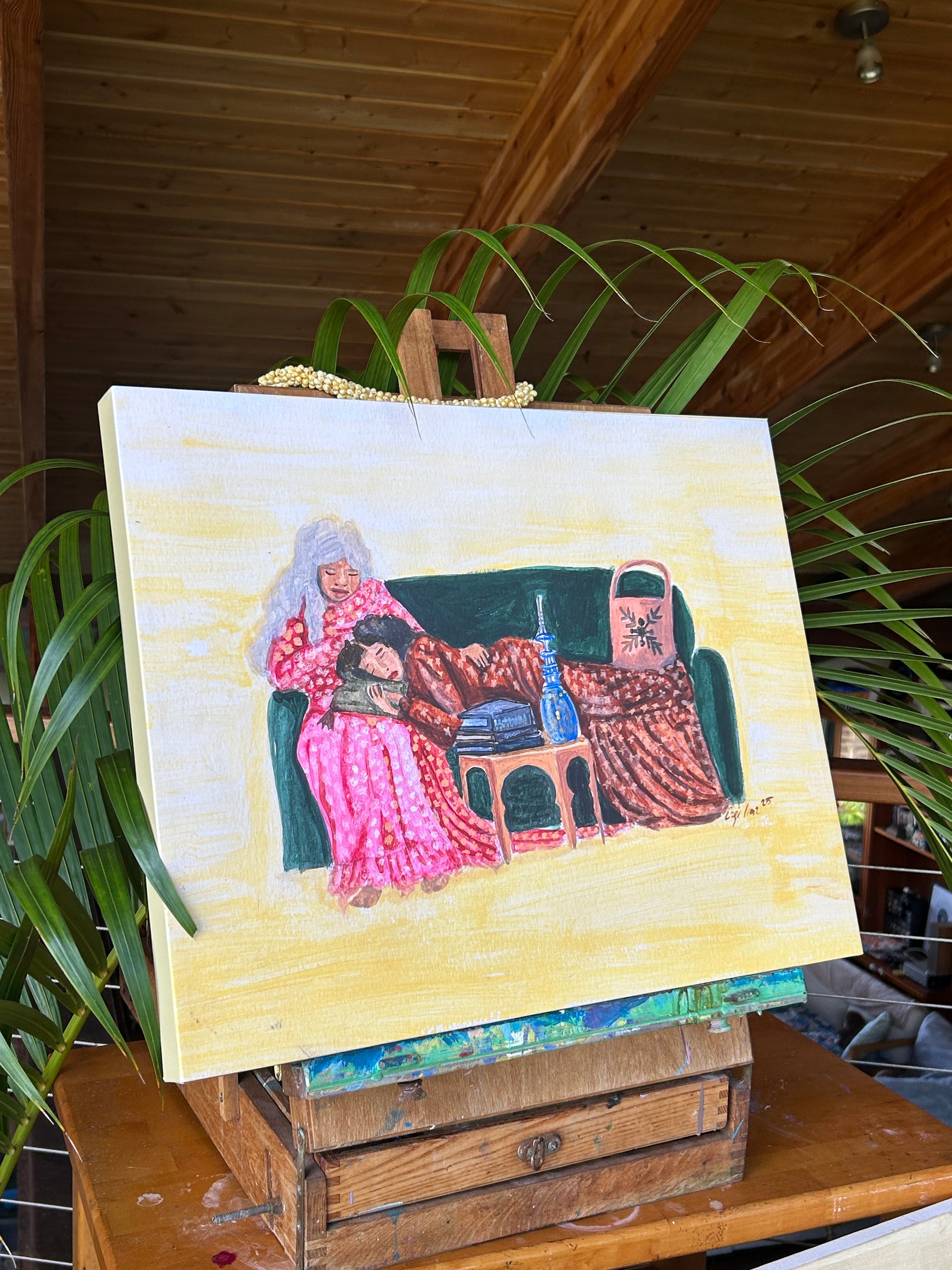 Resting in Muʻumuʻu — Signed Canvas Print (16×20)