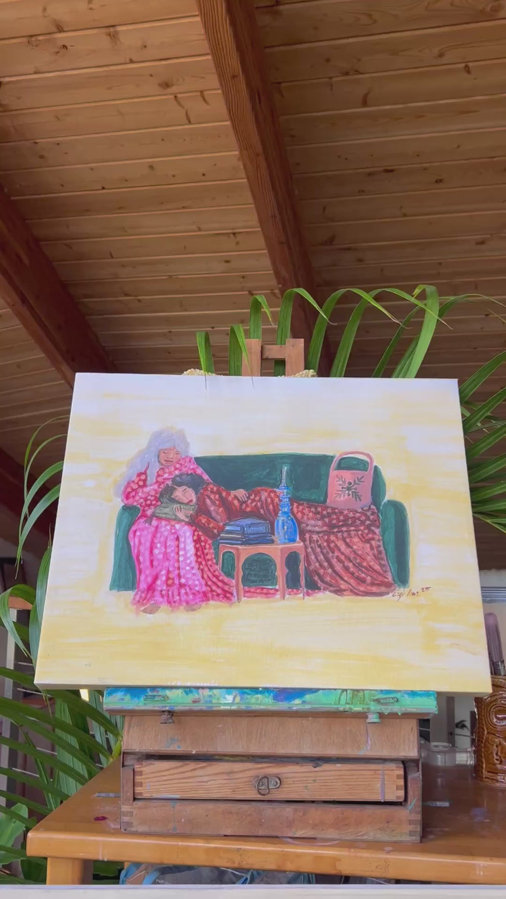 Resting in Muʻumuʻu — Signed Canvas Print (16×20)