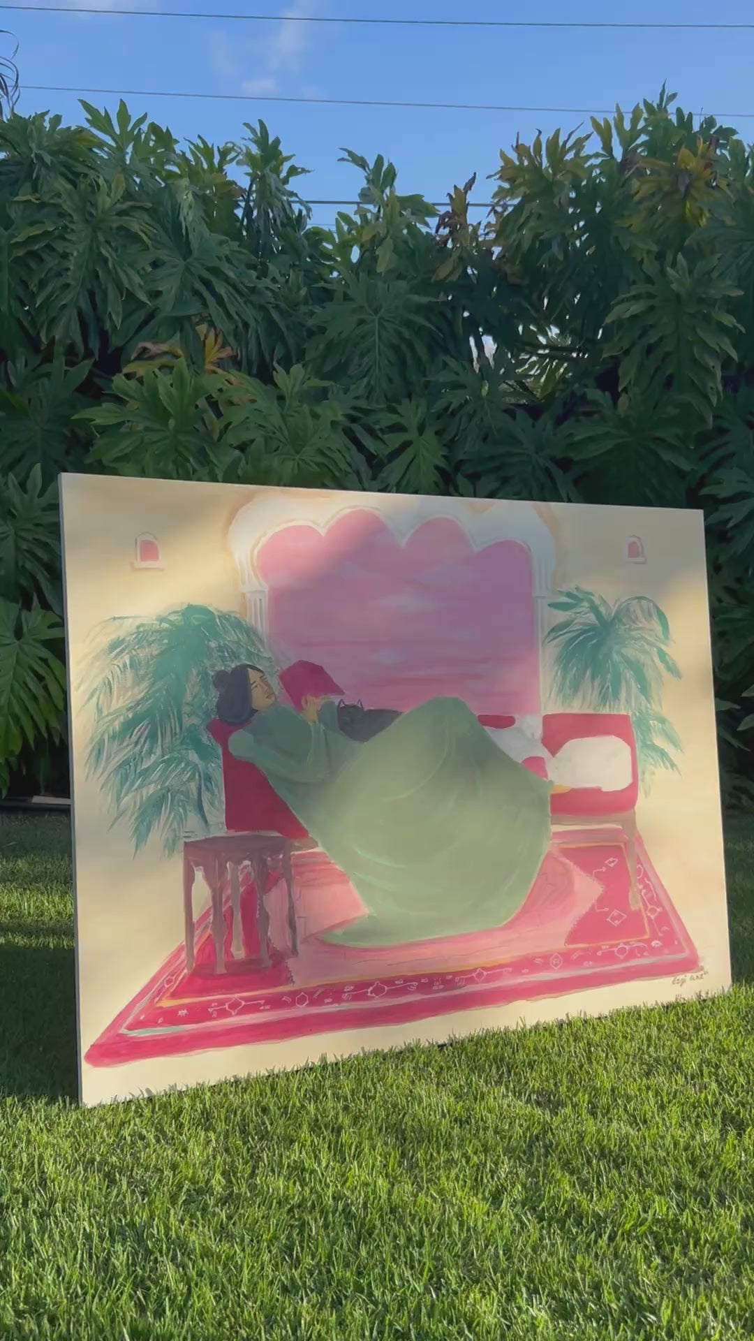 Resting in Mu‘umu‘u — Choosing me (Original Painting)