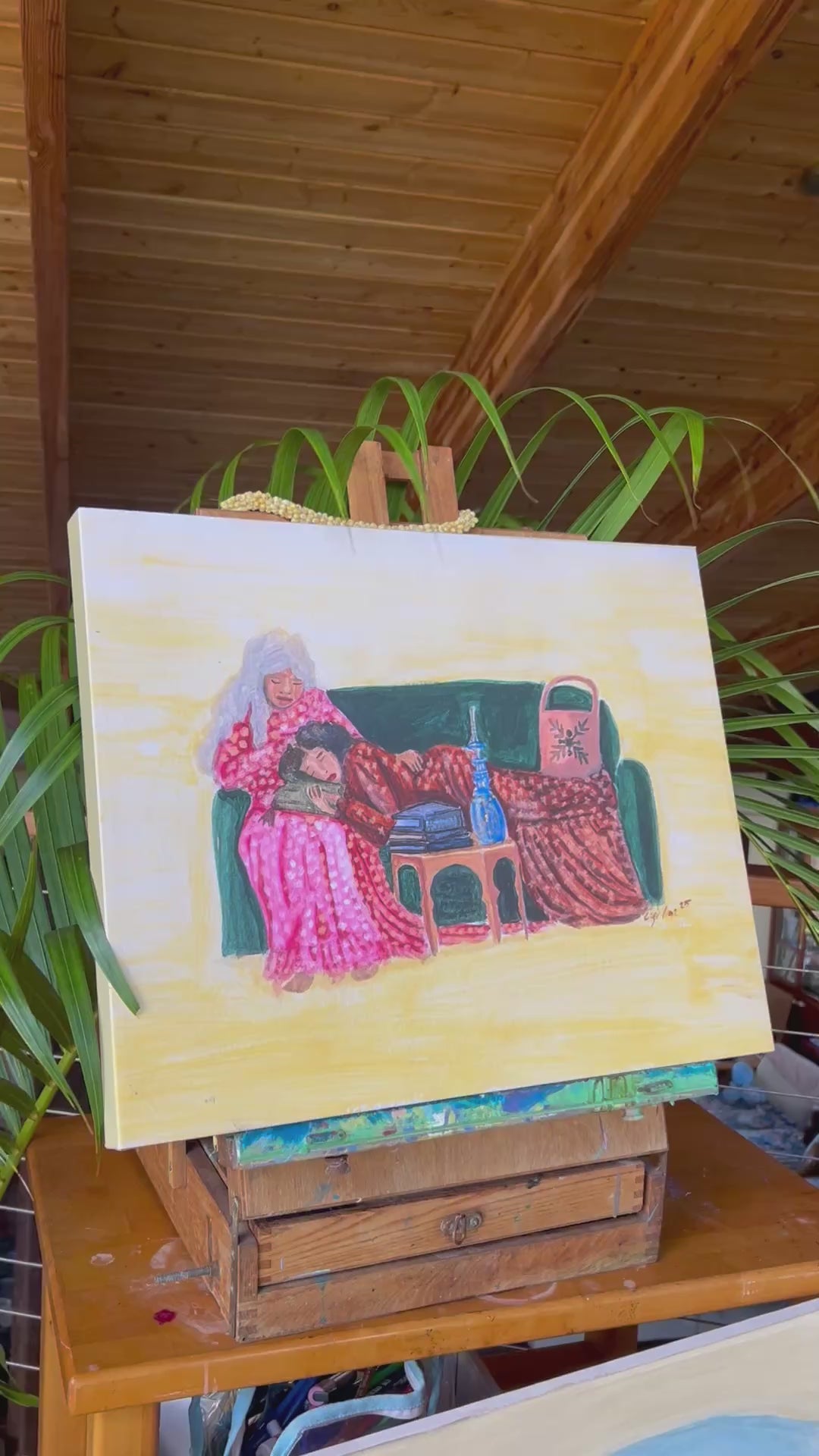 Resting in Muʻumuʻu — Signed Canvas Print (16×20)
